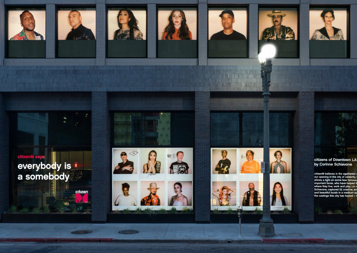 CitizenM recently launched their new Hollywood hotel with an 11 story window exhibition titled "everybody is somebody".

This creative campaign celebrates local community heroes who have gone above and beyond to help others over the last 12 months 👏