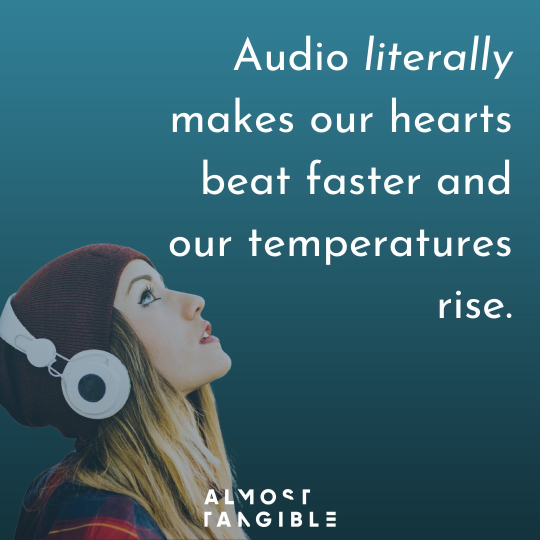 _almosttangible's tweet photo. So we've talked about your brain on audio, now let's talk about your body! Did you know that research has shown we respond *physically* more strongly to audio stories than visual ones? Wow!
Better get those headphones on 🎧😏
#AlmostTangible #AudioYouFeel #NoLiterallyYouFeelIt https://t.co/olKbX6IFoK