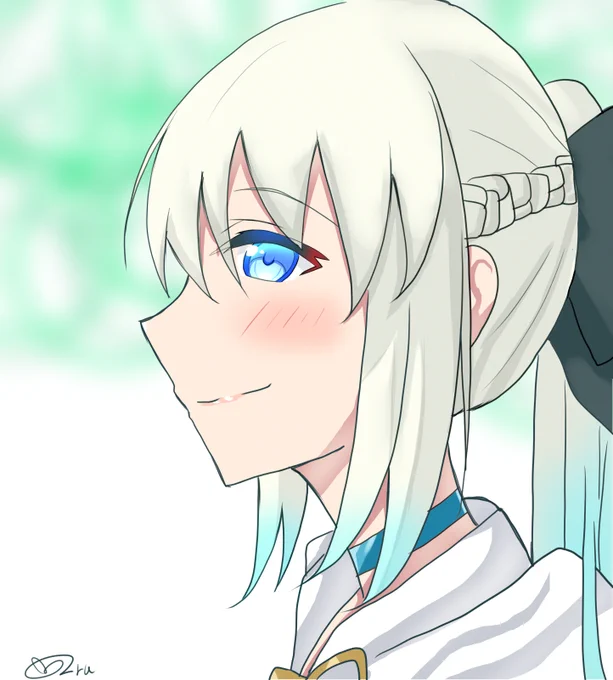 #FGO 
#モルガン
カルデアにて、他のサーヴァントと戯れている娘を見守るモルガンママ 