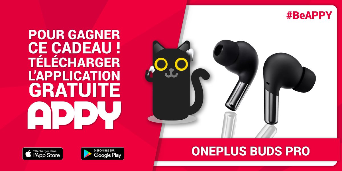 Les OnePlus Buds Pro sont là 😺
une expérience d'écoute inégalable et un design à craquer avec une autonomie zéro soucis...Les OnePlus Buds Pro sont à gagner sur APPY 🔥😸

Bonne chance 🔥

😺Voici le lien de l’app:👉
linktr.ee/beappy👈

#beappy #appy #concours #oneplus