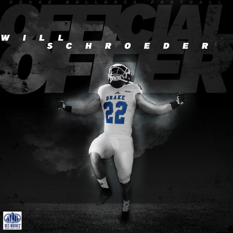 SchroederWill74's tweet photo. I am extremely grateful to receive an offer from Drake University! Thank you to @coachsflynn @CoachBloss. Go Bulldogs! https://t.co/F4tyVsbxSu