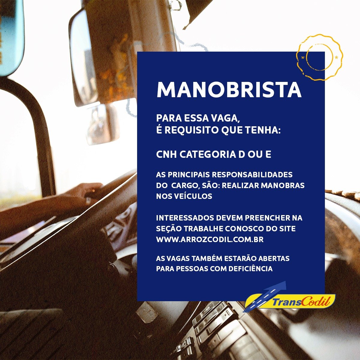CodilAlimentos's tweet photo. #OportunidadeDeEmprego #VemTrabalharConosco #Codil #CodilAlimentos #ArrozCodil #Divinópolis #MinasGerais https://t.co/lcoYYQWwrI