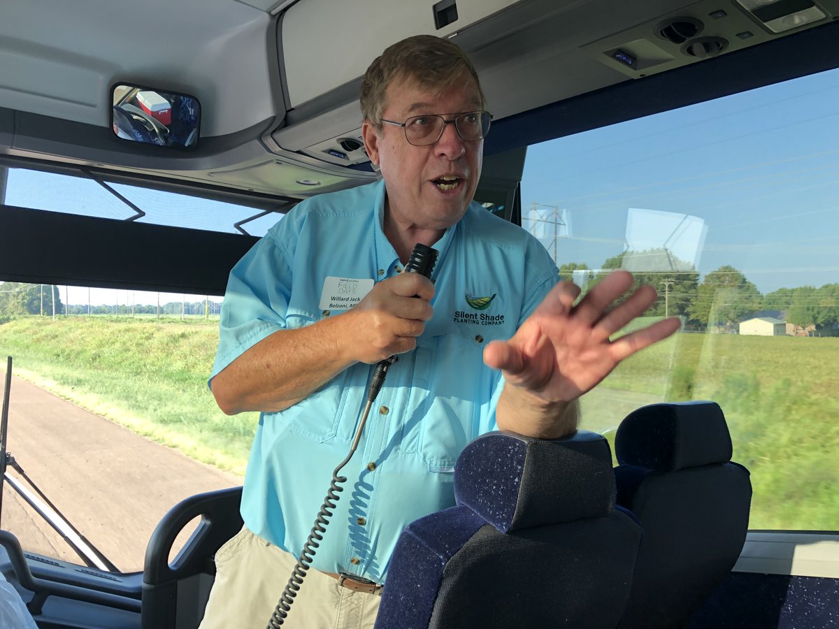 Willard Jack, family patriarch for Silent Shade Planting Co., Belzoni, MS, details what his family is seeing yield-wise on their 12K operation: up to 190 bu. rice, 230 bu. corn (under irrigation) and expecting 75 bu. soybeans. Great growing conditions! #FJFieldDays #agriculture