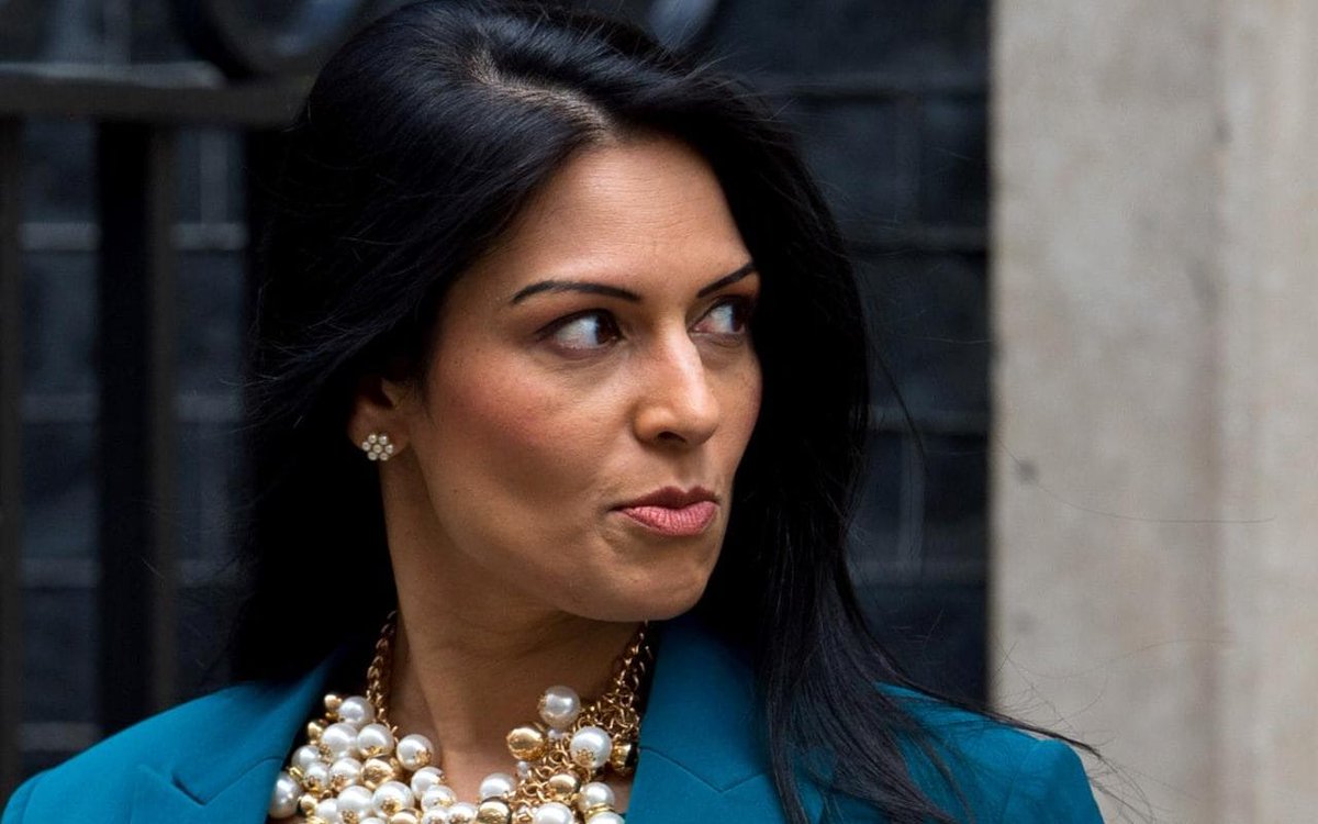 DalbidEU's tweet image. Advocated threatening Ireland with food shortages. Held meetings in Israel in August 2017 without telling the Foreign Office. Used tax-payer money to pay off over ££340,00 to those she bullied. Houses migrants in illegal Covid ridden barracks. On it goes… #PatelOut