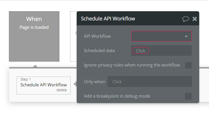 nocodebible's tweet photo. ๐จโ๐ซ Learn Bubble: What does the "Schedule an API workflow" action do?
This action allows you to schedule the running of an API workflow. API workflows run on the server side of Bubble.
Learn more for FREE ๐ https://t.co/Ff8kSb0ukI
#NoCode #bubbletip https://t.co/hrG2eJH4qV