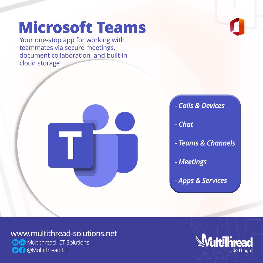 MultiThreadICT's tweet image. Microsoft Teams is all you need!

#MultithreadICTSolutions #microsoft #microsoftteams #microsoft365