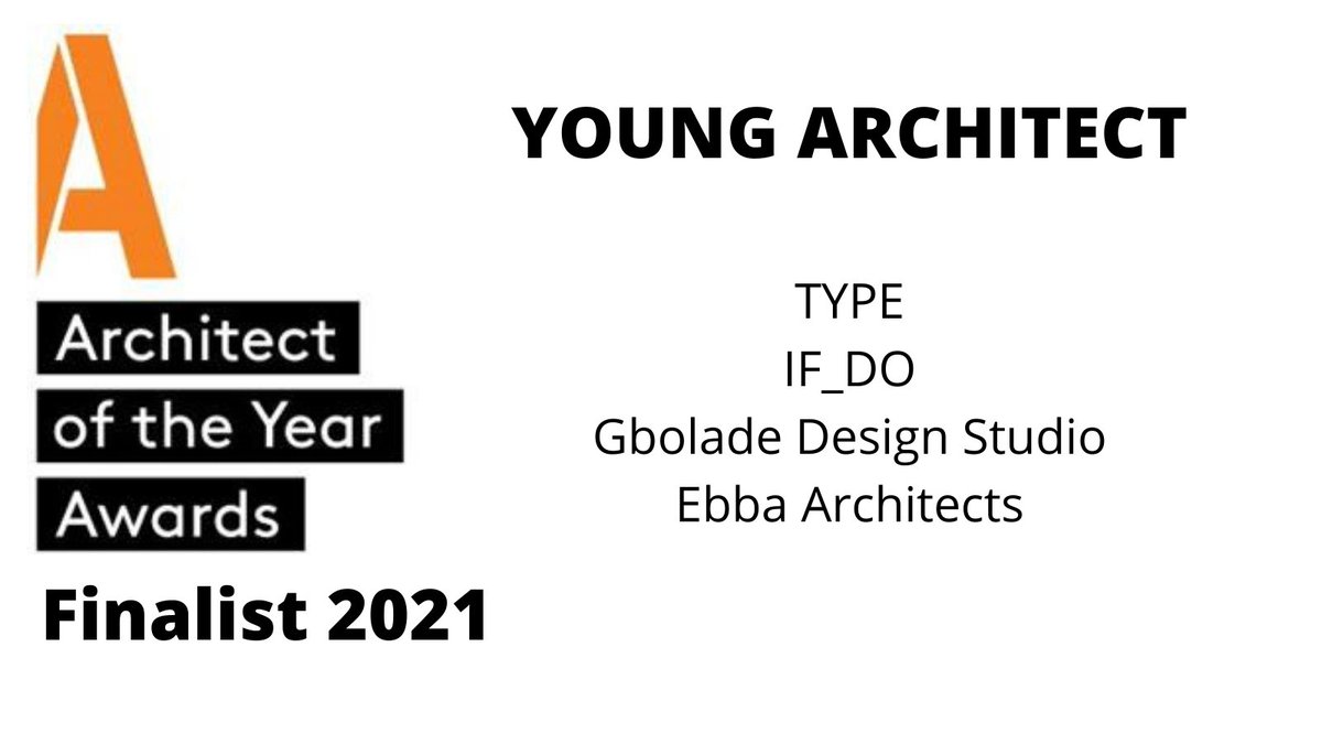 Drum roll for all shortlisted for the #AYA2021 Young Architect of the Year &gt;&gt;  #TYPE, <a href="/if_do/">IF_DO</a>, <a href="/GDS_Architects/">Gbolade Design Studio</a>, #EbbaArchitects awards.bdonline.co.uk/2021-shortlist/