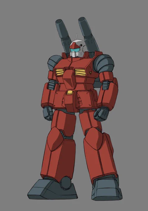週刊日羽インダストリィ
「ガンキャノン」

ガンダムが白い悪魔ならコイツは赤い暴君
ビームライフルにキャノン砲×2という強力な火砲を持つ上に、頭に機関砲も備えている
普通のジオン兵からしたら脅威でしかない
おまけに、パイロット次第ではステゴロでも強い
ザクもボッコボコにされた
意外と素早い 