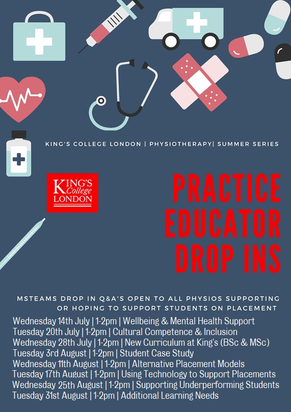katiethePT's tweet photo. Join us today @ 1pm for our next Practice Educator Drop In session on “Supporting the Underperforming Student”. This is a repeated session for those who missed it the first time round! @DrLornaCJohnso1 @lo_physio @katebazin1 https://t.co/BOyRcBpgq8