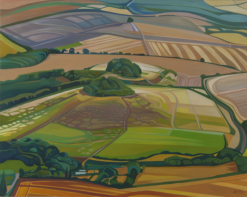 Combining two of my favorite things which are 
1: Landscapes seen from the air 
2: Hillforts
Here are two older paintings of mine, both Airscapes of Wittenham Clumps. 
#HillfortWednesday
