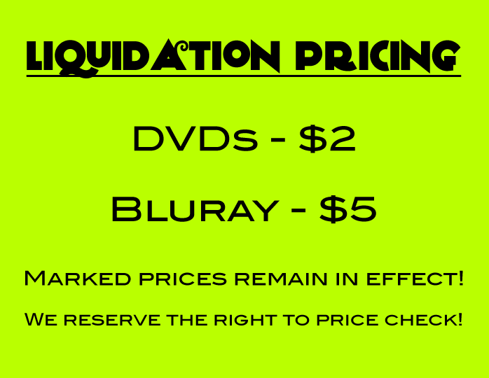 The inventory liquidation starts today, meaning BIG price drops on the vast majority of our inventory for the last five sale days!

Bargain hunters, be warned! We are NOT slashing prices on out-of-print or obscure titles that we can easily sell on eBay!
