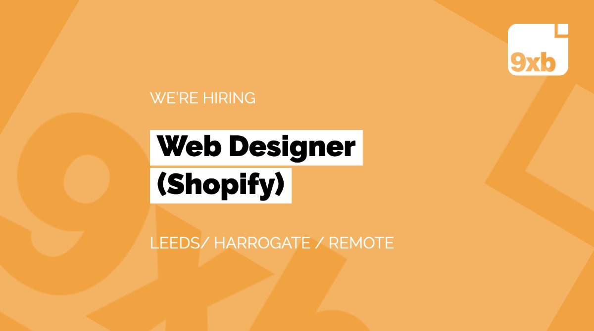 9xb's tweet image. We&apos;re looking for a hands-on Web Designer to join our eCommerce support team. From new website builds through to performance optimisation, you will use your initiative and skills to deliver exceptional online experiences. bit.ly/3gw6nt6

#ecommercejob #awardwinningteam