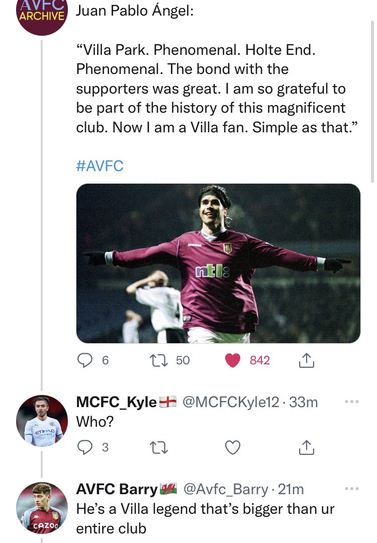 Avfc_Barry's tweet photo. DFKM how have I just baited this city fan 😭😭😭😭 https://t.co/284gDi5cOZ