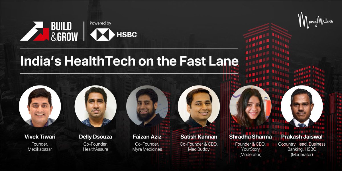 On the next episode of Build &amp; Grow: Money Matters Season 3, in association with <a href="/HSBC/">HSBC</a>, catch the founders of Medikabazar, HealthAssure, Myra Medicines &amp; MediBuddy chat with YourStory’s <a href="/SharmaShradha/">Shradha Sharma</a> &amp; HSBC India’s Prakash Jaiswal on the rise of healthtech.

#HSBCForStartups
