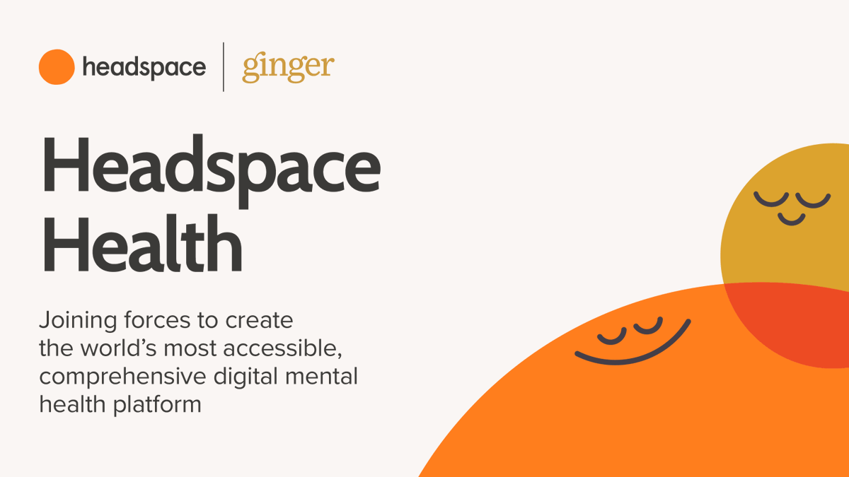 Headspace's tweet photo. We are thrilled to share with our community that we are taking the next step forward in improving the health and happiness of the world by joining forces with @carebyginger! https://t.co/yYVruOCdld