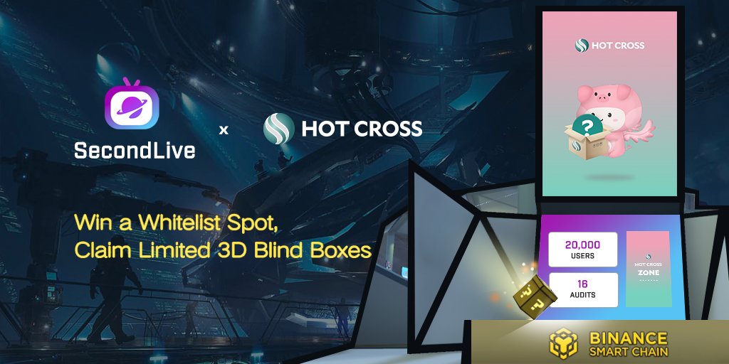 🚀 Step into the #Metaverse with Hot Cross and SecondLive to celebrate 1-Year of #BinanceSmartChain!

🎁 #Giveaway time! 

🏆 Win a whitelist spot, claim limited 3D #NFTs, and mine over $10,000 of #HOTCROSS.

🎟️ Join the #airdrop whitelist here 👇🏽

      hotcross.link/secondlive