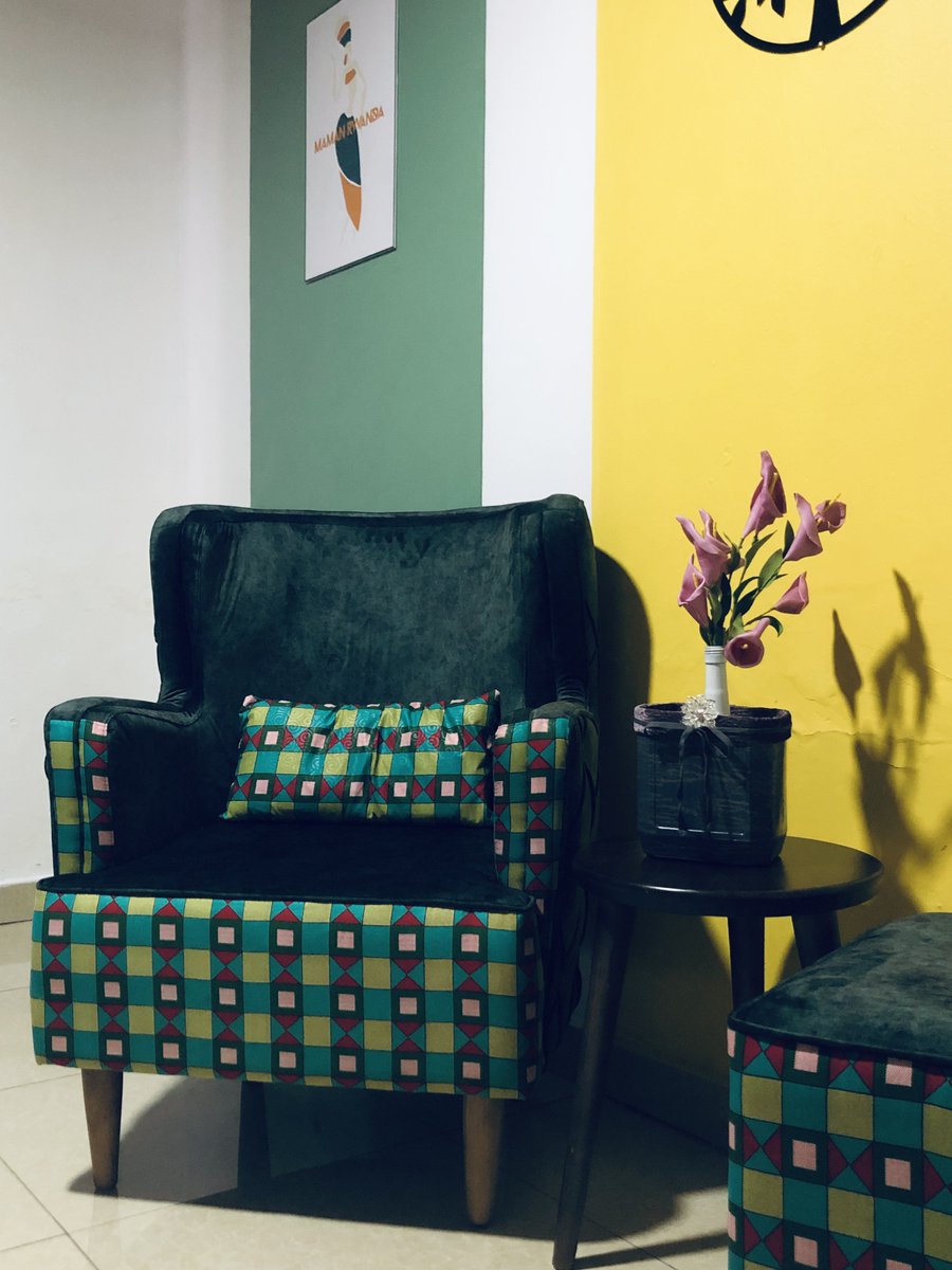 spacedesign_grp's tweet photo. Our new style, #Africanprint combined with modern design. This accent chair gives the bold elegance of our African style, choose from different designs, colours and materials in a bid to create an inviting and unique African atmosphere. #madeinrwanda #rwot #Africa #furniture https://t.co/tCccFQFGKw