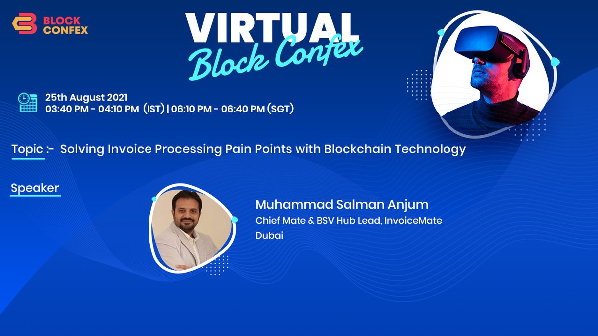 BlockConfex's tweet photo. 🔥Muhammad Salman Anjum is live discussing the topic:- Solving Invoice Processing Pain Points with Blockchain Technology.

🔥Join him Live on:- 
https://t.co/6zWQAc8j9f https://t.co/S1lzdBEJnk