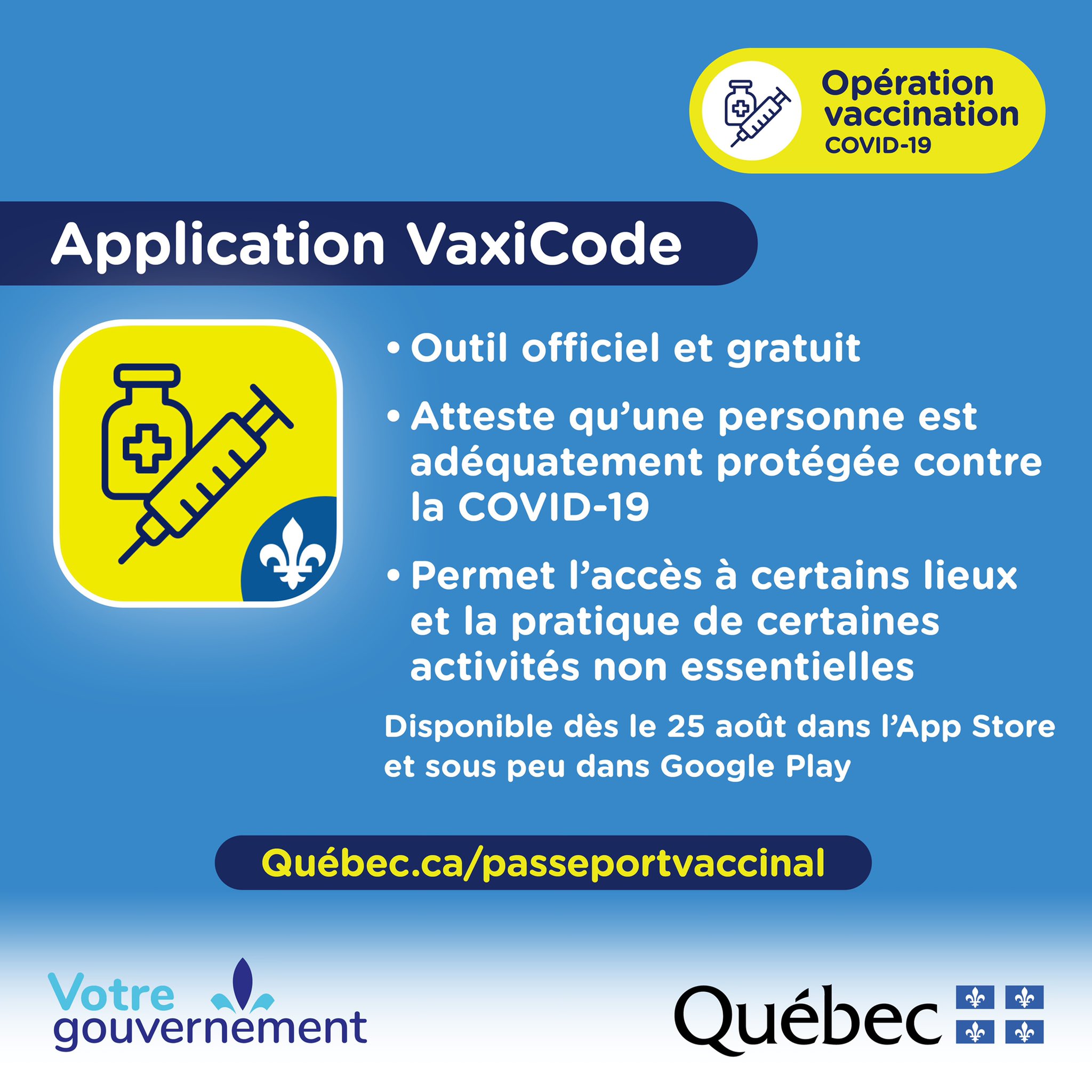 Christian Dube On Twitter Les Quebecois Peuvent Des Maintenant Telecharger L Application Vaxicode Et Vaxicode Verif Pour Les Commercants Sur App Store Https T Co Ekot7edydj Merci Aux Equipes Ti De Sante Qc Pour Leur Travail