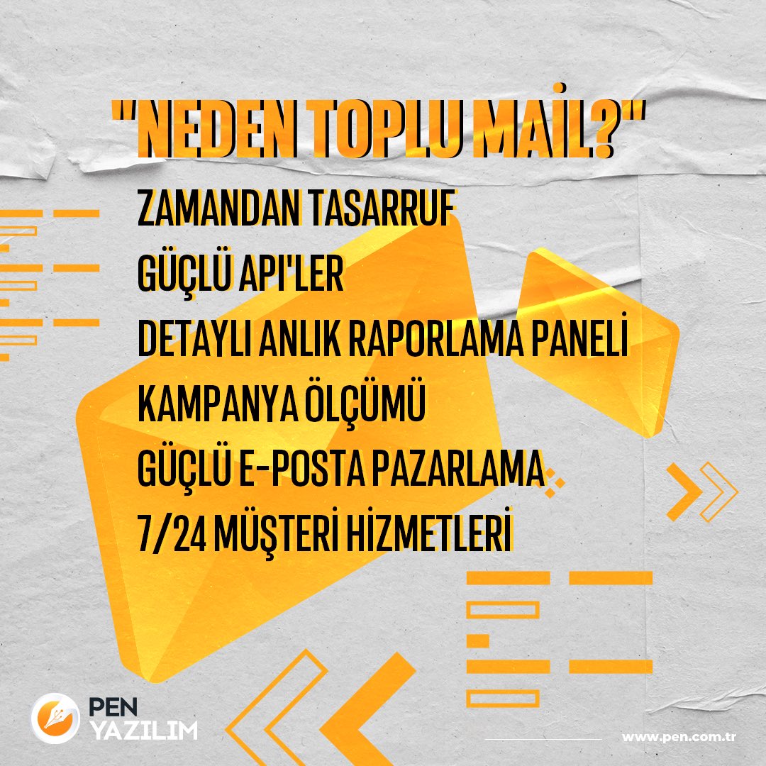 PenMail, pazarlama kampanyaları ve optimizasyonu yoluyla, müşterilerinizle güçlü ilişkiler kurmanızı sağlar. Kullanıcı dostu arayüzü sayesinde rahatça mesaj ve mail hizmetlerimizden yararlanabilirsiniz. 📲

#penyazılım #yazılım #developers #toplumail