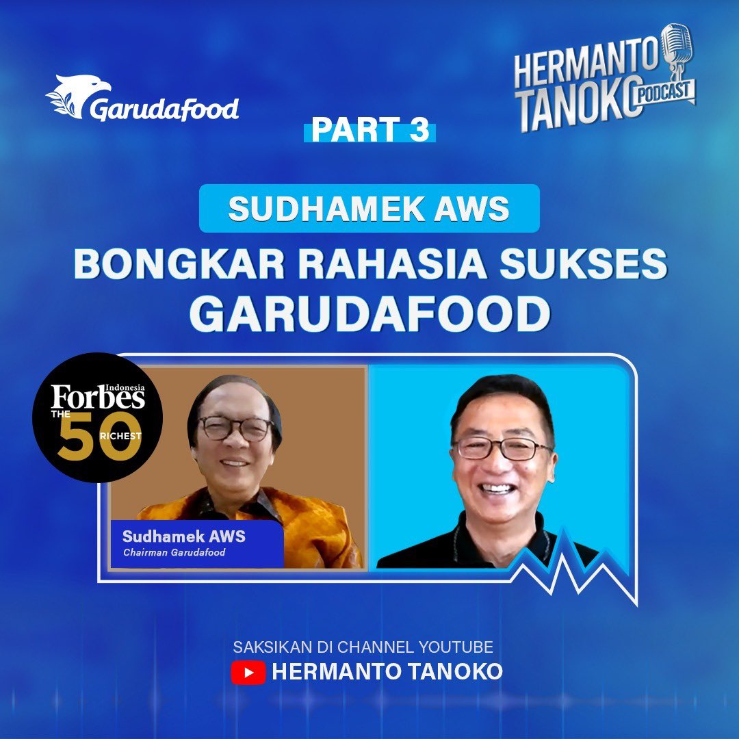 GarudaFood_ID's tweet image. MALAM INI !

PART 3 - SUDHAMEK AWS BONGKAR RAHASIA SUKSES GARUDAFOOD

Saksikan di Youtube Channel Hermanto Tanoko, Rabu, 25 Agustus 2021 jam 19.00 WIB

#sudhamekaws
#chairmangarudafood
#successstory
#inspiration
#garudafood
#follow
#followme