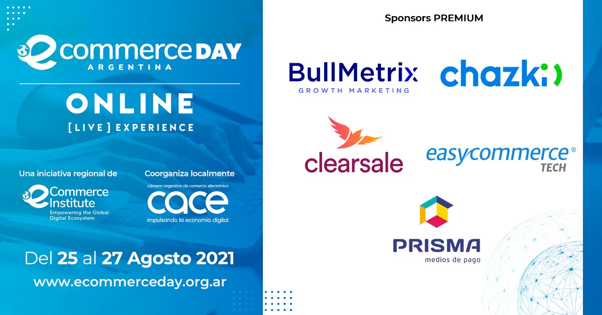 eCommerceDay's tweet photo. 📣 El @einstituto y @cacearg agradecen a quienes nos acompañan en el eCommerce Day Argentina ONLINE [LIVE] EXPERIENCE:

@BullMetrix @ChazkiOficial @ClearSale #EASYCOMMERCE® #Prisma Medios de Pago

#YoMeProfesionalizoEnCasa #eDayAR https://t.co/LVc9cv8z7O