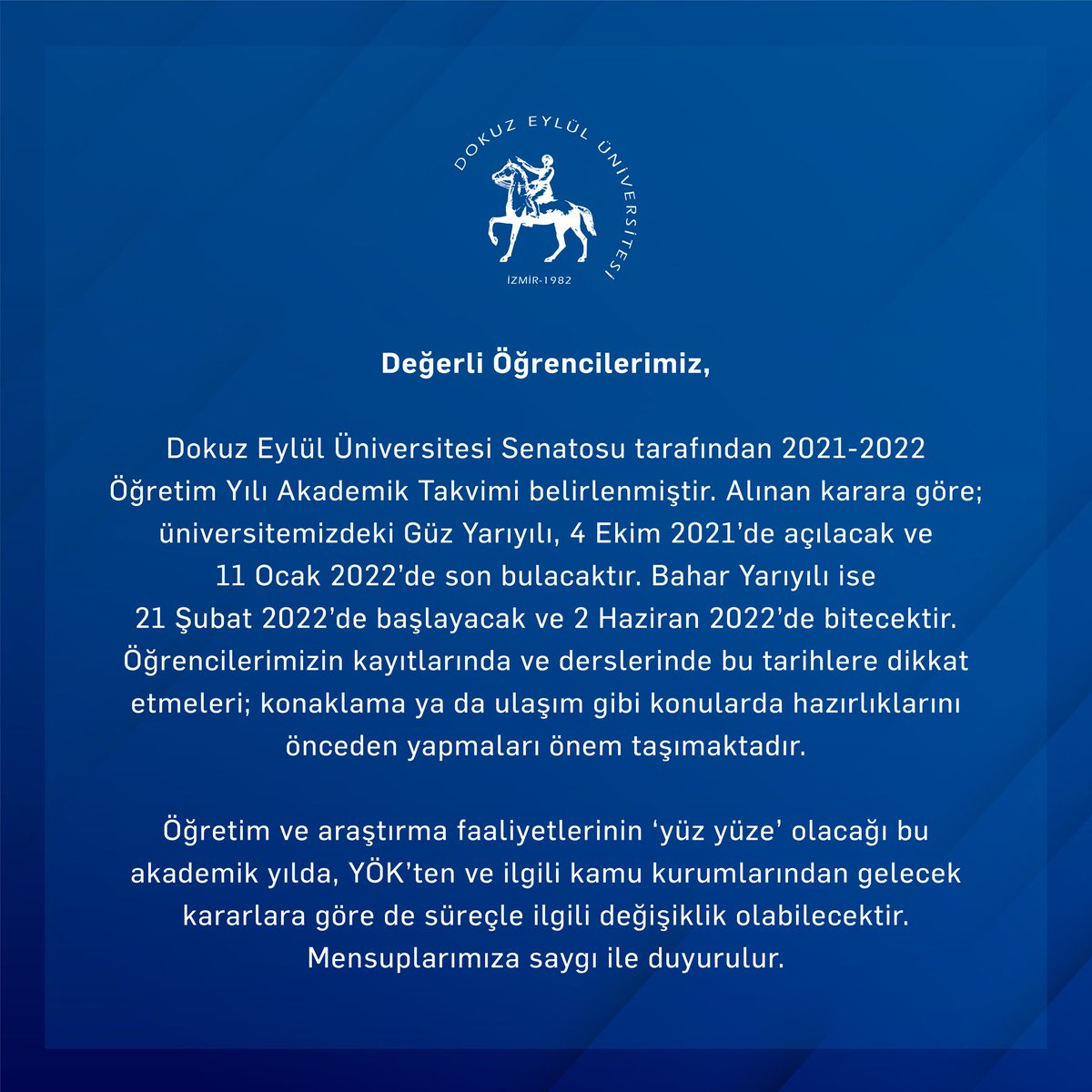 Dokuz Eylül Üniversitesi (@universitemdeu) on Twitter photo 