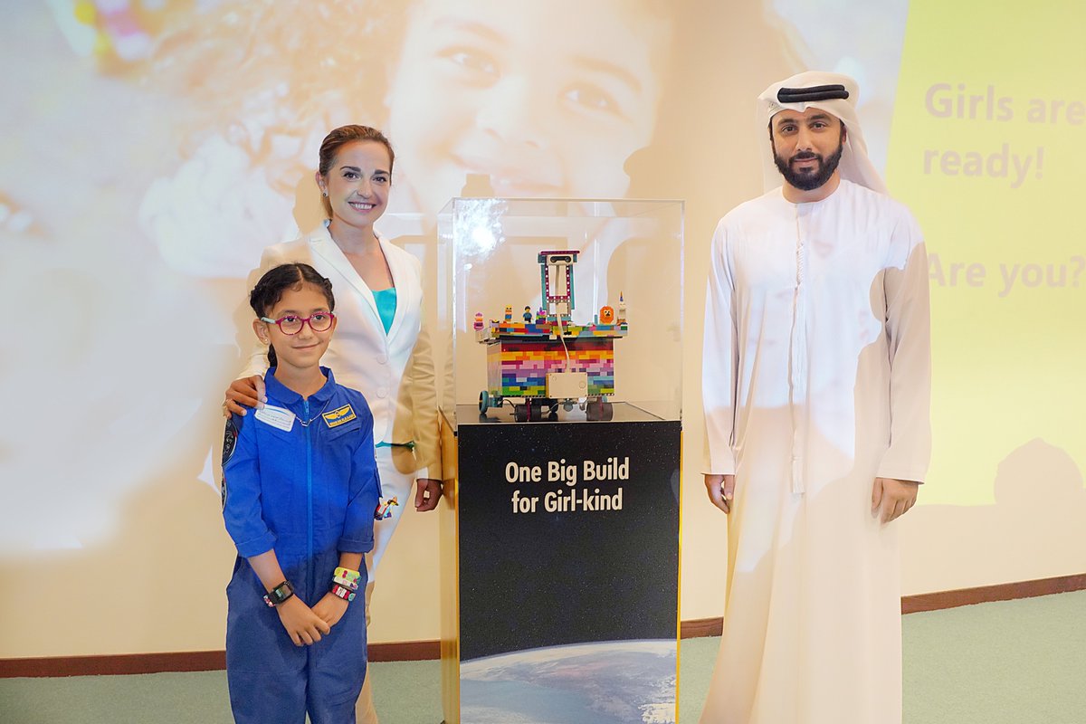 Fatima and Sheikha unveiled a space rover which they built together out of LEGO blocks, to showcase their passion for space.