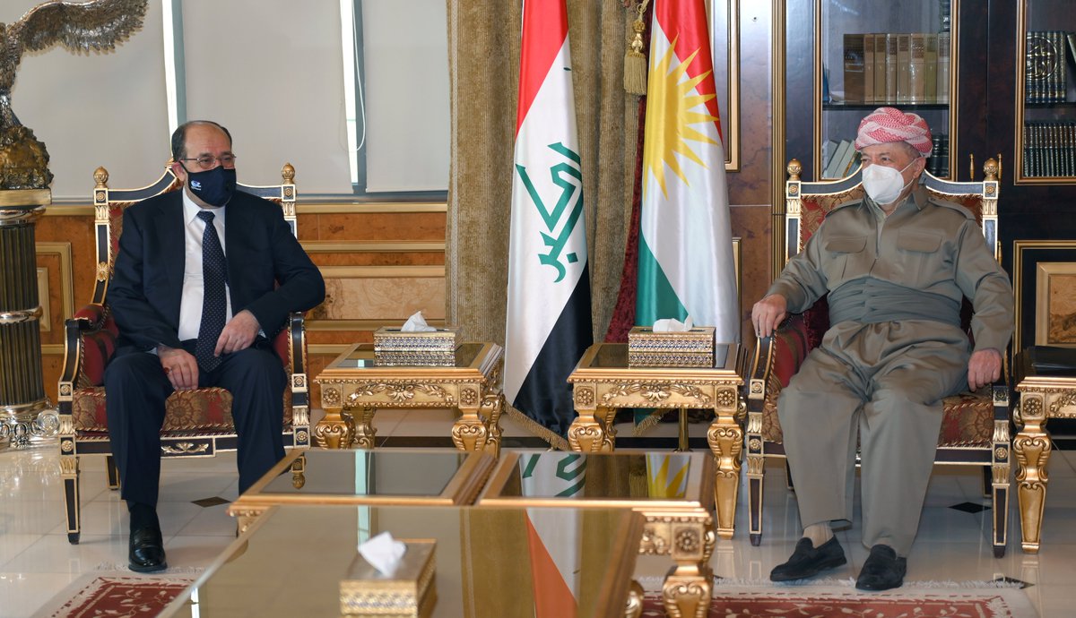 Pleased to receive <a href="/nourialmalikiiq/">Nouri Al-Maliki</a>  today at the Barzani HQ where we discussed the latest developments in Iraq especially insofar as the upcoming elections are concerned.