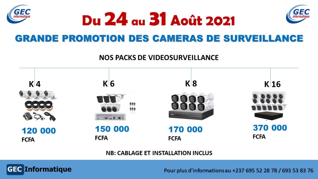 GecInfo237's tweet photo. 🚨🚨Grande promo des caméras de surveillance chez GEC-INFORMATIQUE.
Venez vous doter d'un système de surveillance pour vos différents établissements  ( boutiques, restaurants, bureaux et bien d'autres ).
Pour plus d'informations 👇👇👇
RT Appréciés https://t.co/AU23Mx2EOk
