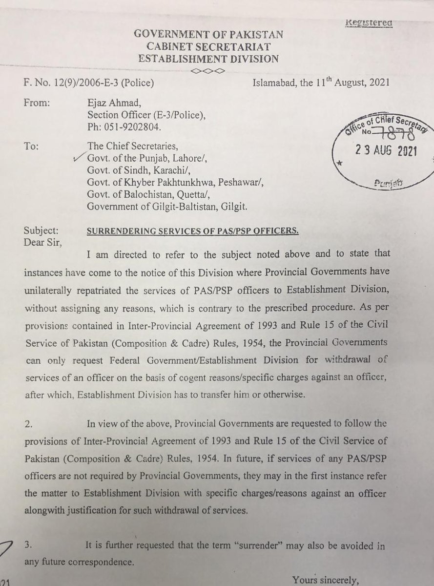 APPMSA2's tweet photo. Article 240 (b) exclusively empowers Provincial Assembly 
on all posts connected with the affairs of a province.

How can a Federal Secretary direct Provincial Governments into their exclusive affairs?

This letter is an insult to Provincial Governments.

Where z Constitution? https://t.co/TsMhGCYaqx