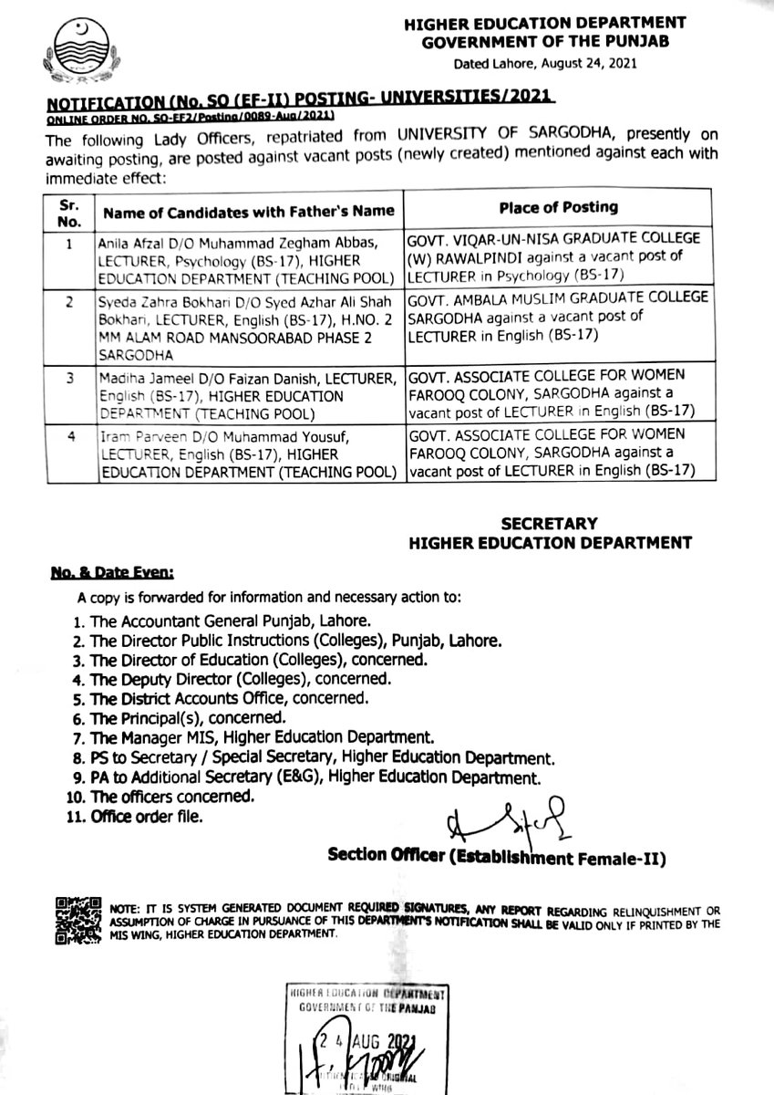 punjab_hed's tweet photo. #PostingOrders #RepatriatedfromUniversitiesStaff
#HED Punjab is pleased to share the posting orders of staff repatriated from Universities.
#BestofLuck
#KeepServingtheNation
@RajaYassirPTI
@GovtofPunjabPK
@PakPMO
@ChMSarwar
@GovtofPakistan https://t.co/exlNEOzcSI