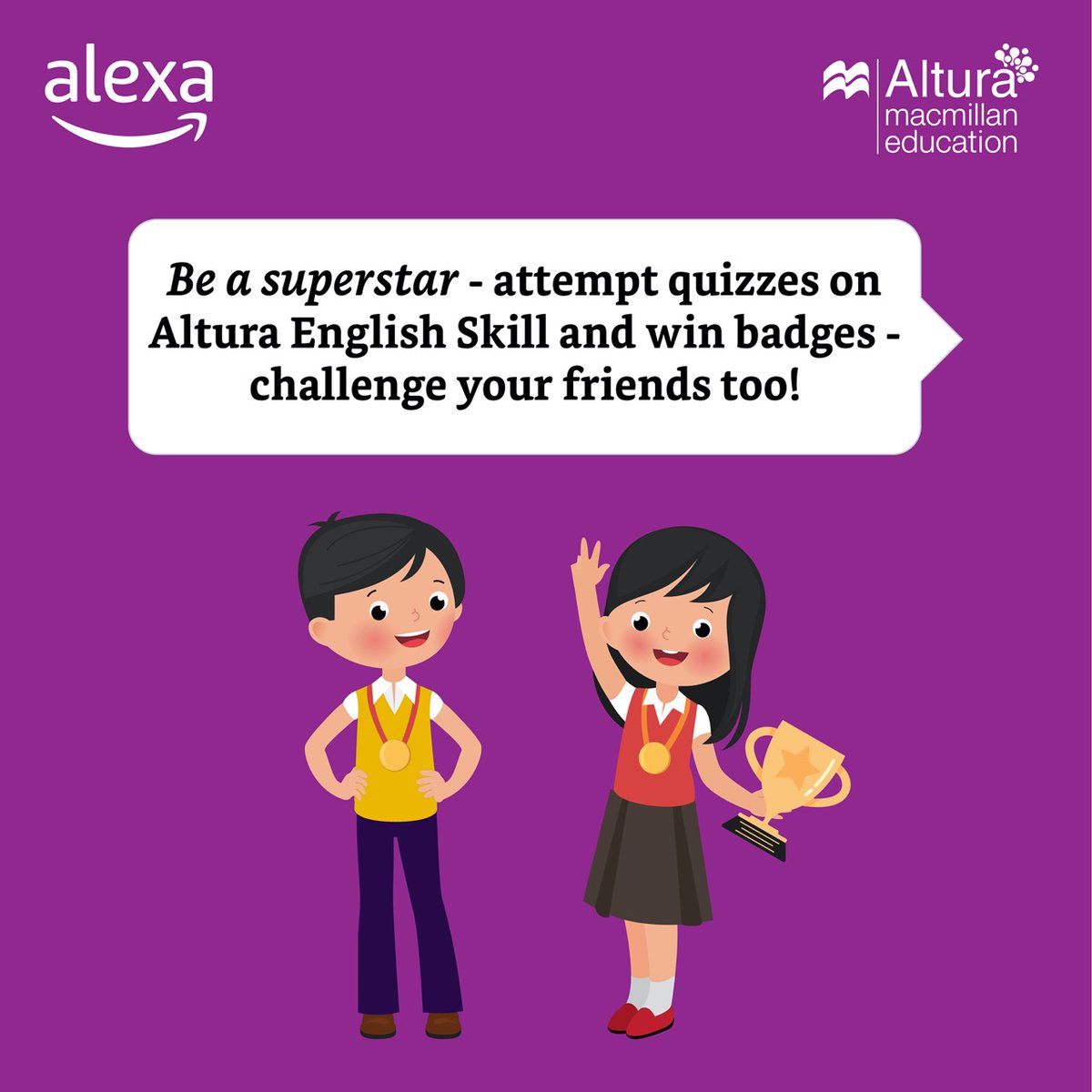 MacmillanEd_Ind's tweet photo. Practising spoken English becomes easy with Macmillan Education - Altura English Skill on Alexa! Available on all Alexa devices, and iOS and android apps.
Read More: https://t.co/GAj1izVPps
#MacmillanEducationIndia #Alexa #Altura #AlexaAltura #LearnwithAlexa @AmazonAlexaIN https://t.co/ILMpbUYKys
