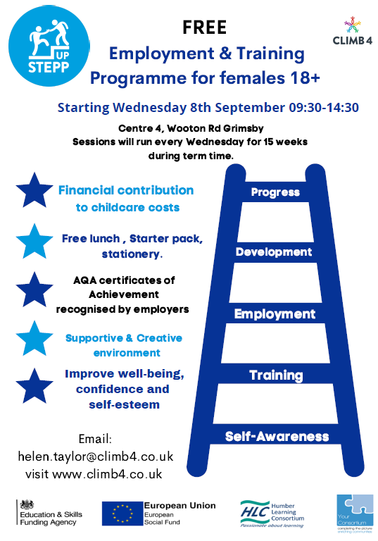 nelalliance's tweet photo. @climb4ltd are offering places for women 18+ on their employment and personal development programme STEPP UP, contact helen.taylor@climb4.co.uk for further information https://t.co/FFqY6H8AoC