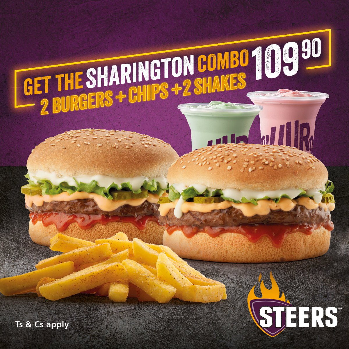 Yfm's tweet image. Stand a chance to win two Sharington Combo vouchers daily or R3000 daily on #TheLadyOnDrive!

Step 1: Tell us who you would share the combo with 👫
Step 2: Tag a friend, @SteersSA and @YFM with #PerfectforSharing

Get the @SteersSA Sharington Combo for only R109.90!🍔🍔