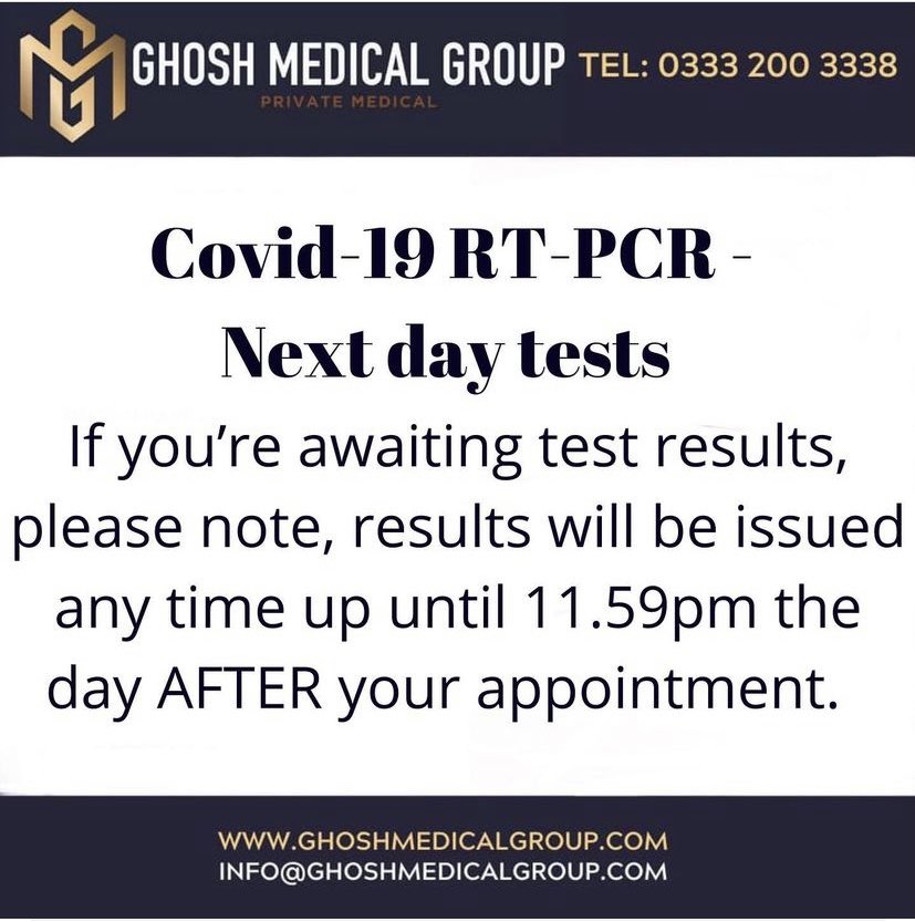 Important to note for everybody in terms of expectations regarding PCR tests. Thank you to all of our clients for your great feedback on our service

#COVID19 #PCR #Liverpool #Wirral #Chester