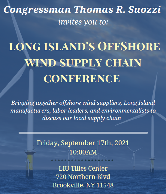citizensenviro's tweet photo. Join CCE & many of our #WindworksLI partners a conference held by Congressman Tom Suozzi on Long Island's Offshore Wind Supply Chain on September 17th. This is a great opportunity to discuss Long Island's growing offshore wind industry. RSVP today! https://t.co/jVebMePXpM https://t.co/M5R6S1Nr0i