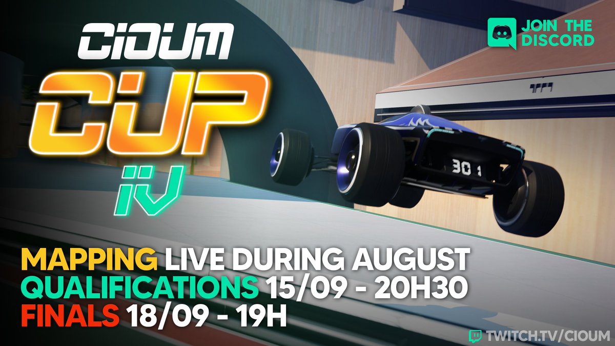 Vous saviez que ma CioumTv Cup #4 sur <a href="/Trackmania/">Trackmania</a> est en cours? Déjà 3 maps dispo sur mon club et un discord pour toutes les infos! discord.gg/VGAKkuHKrR