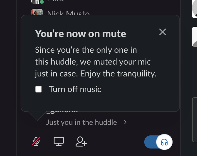 sakkybl's tweet photo. Day 2 of building the best product design consultancy in the world #Z2D
Found out that slack plays elevator music if you're waiting for your tardy teammates in a huddle. https://t.co/1Bb144pchD