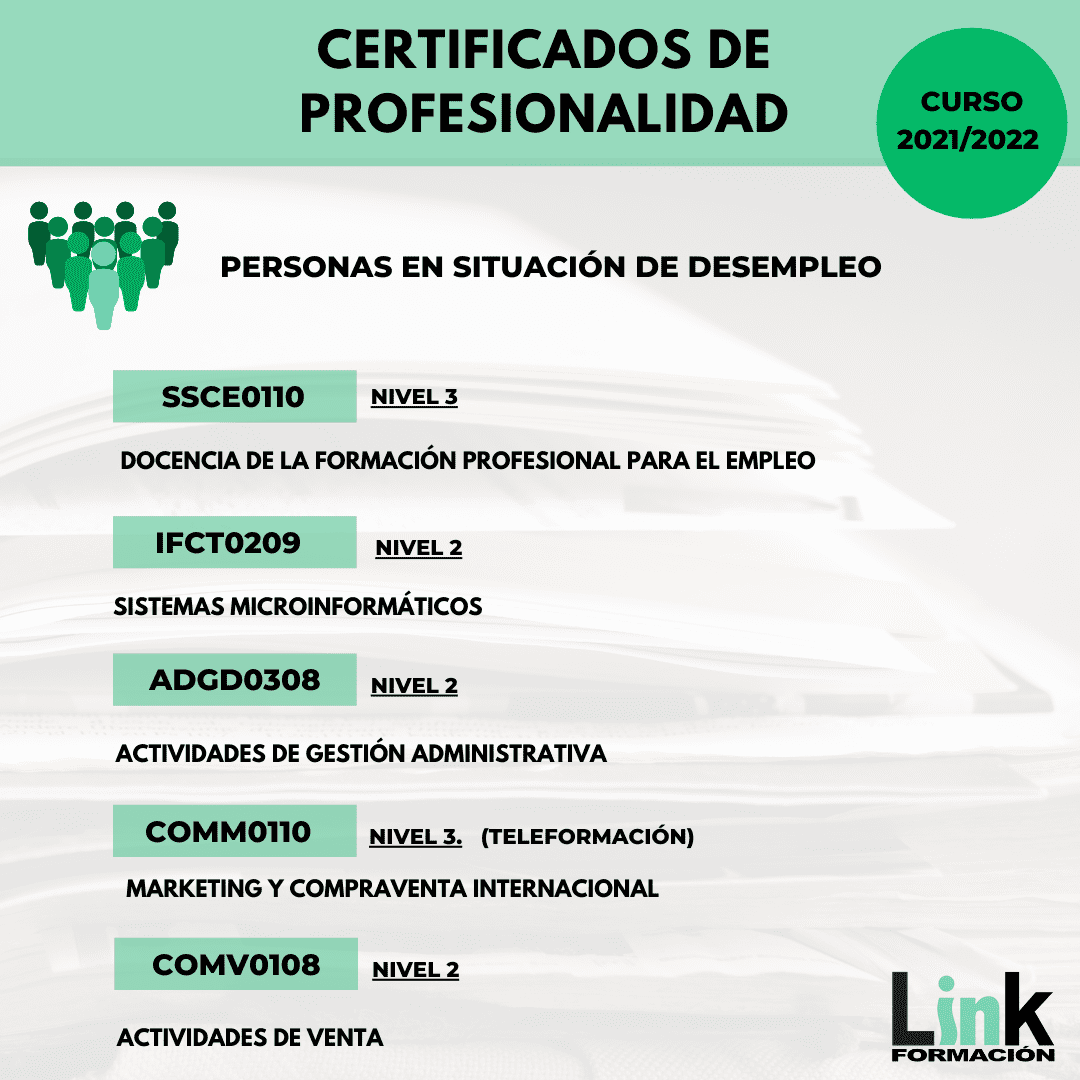 linkformacion's tweet photo. ¿Pensabais que sólo tendríamos 4 #Certificados de #Profesionalidad para personas desempleadas? Que poquito nos conocéis..
#formación #profesional #gratuita #desempleados #cursos #gratuitos #valencia  

💻Inscríbete a través del siguiente enlace:

https://t.co/NmBXIUJUFk https://t.co/LnWhgm4bZ8