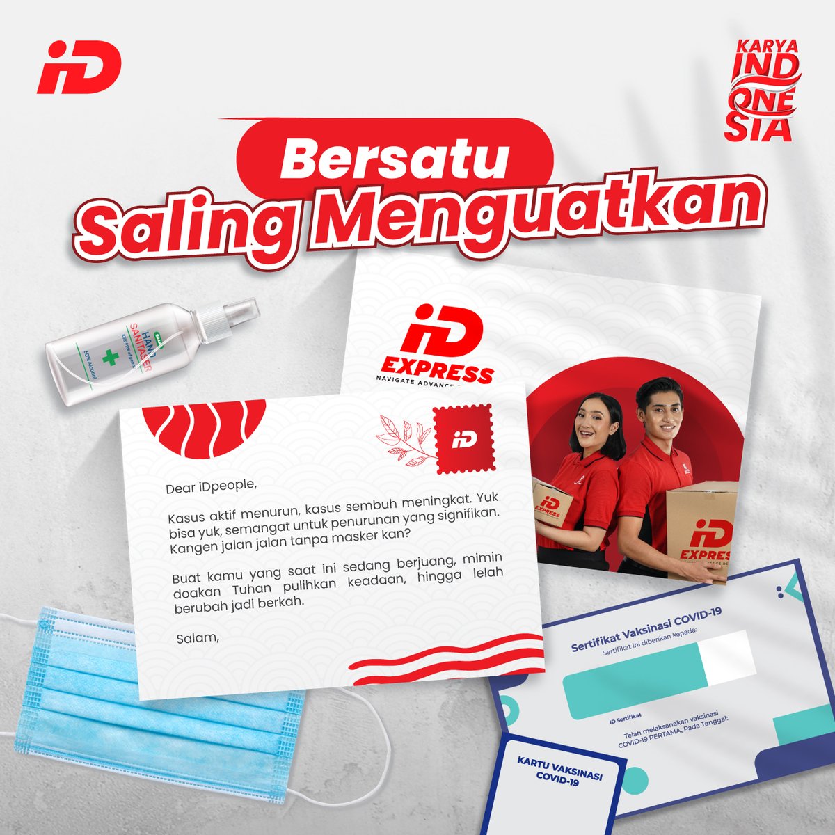 iDpeople, meskipun pandemi masih belum berakhir, kita belum kehilangan waktu untuk membangun harapan dan membuat perubahan. 

Kurir tangguh iDexpres aja selalu semangat kapanpun dan dimanapun siap siaga dalam segala kondisi untuk bisa mengantar paket kebahagiaan kamu. Semangat!