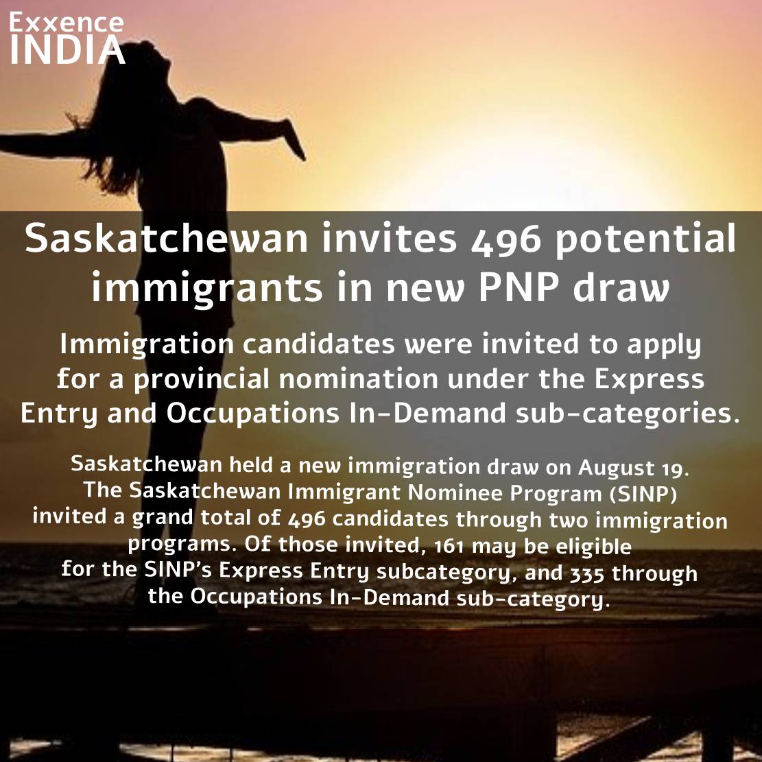 ExxenceIndia's tweet photo. Saskatchewan invites 496 potential immigrations in new PNP draw.
#immigration
#consultancy
@ExxenceIndia https://t.co/QM5HVOdLCr
