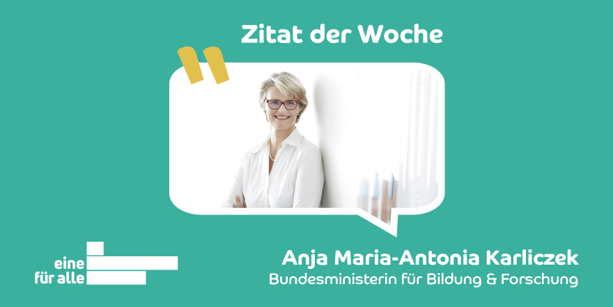 efabefragung's tweet photo. @anja.karliczek, Bundesministerin für Bildung und Forschung, erklärt: „Gute Bildungspolitik benötigt eine gute Datengrundlage. Die legen wir mit der neuen Studierendenbefragung. Ich lade die eingeladenen Studierenden herzlich ein, sich zu beteiligen. Sie können etwas bewegen!“ https://t.co/IrkHxFWyYd