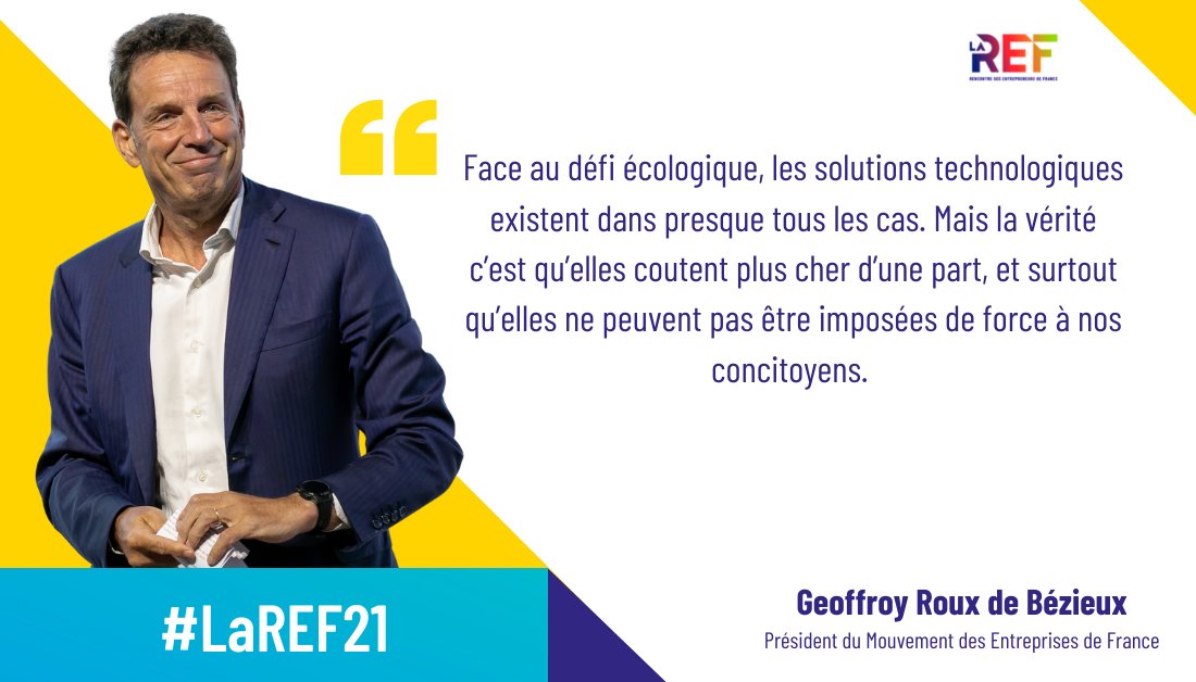 GeoffroyRDB's tweet photo. La #TransitionEcologique, c’est le défi majeur auquel nous sommes confrontés. 
#LaREF21 https://t.co/d7RFOwlbED