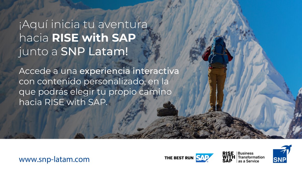 Les damos la bienvenida a RISE with SAP junto a SNP, un video interactivo 📹 con el que podrás tomar tu propio camino hacia la transformación digital 🚀 y elegir entre distintas charlas brindadas por especialistas de SAP y SNP.
hubs.la/H0VX11S0
