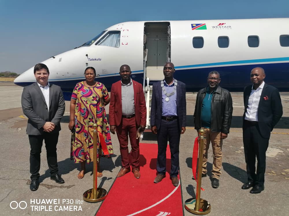 AirportsNam's tweet photo. FlyWestair touched down at Katima Mulilo Airport on their Inaugural Flight from Eros Airport in Windhoek this afternoon.

They will be operating three flights a week on Wednesdays, Fridays and Sundays. https://t.co/hGrmVHpNaK