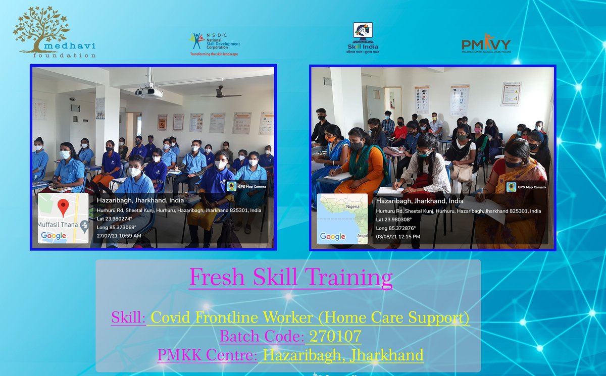 medhaviskills's tweet photo. Take a look at the First batch of Covid Frontline Workers attending their theory classes at the centre.
#Skill4HealthyIndia

#SkillIndia #NSDC #PMKVY #Hazaribagh #Jharkhand #India #CovidWorkers #MedicalTeam #Healthcare #FightCovid19 #Education #HealthcareWorkers https://t.co/63Kzg2Nbjh