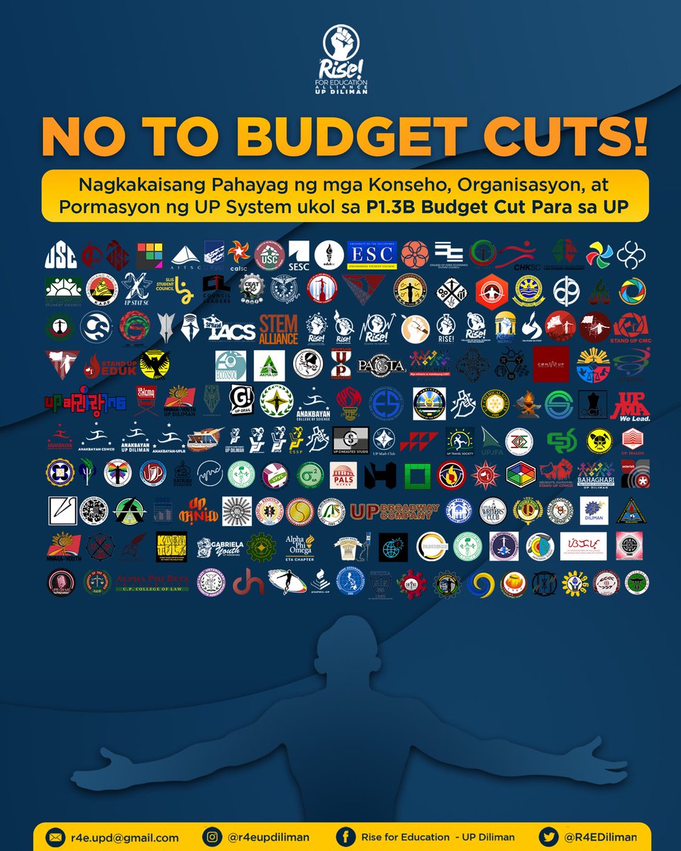 NAGKAKAISANG PAHAYAG NG MGA KONSEHO, ORGANISASYON, AT MGA PORMASYON NG UP SYSTEM UKOL SA P1.3B BUDGET CUT PARA SA UP

Sa bawat kaltas sa pera ng bayan, nakakaltasan din ang araw ng rehimen ni Duterte! Nasa bayan ang lakas at sama-sama tayong magtatagumpay!

#RiseAndFight