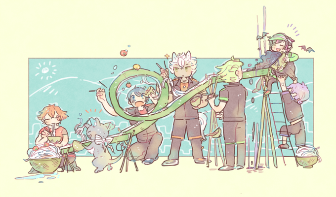 流しそうめん大会のtwitterイラスト検索結果