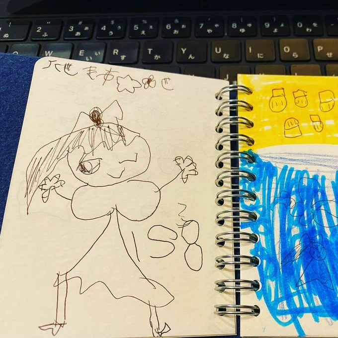 ウズラ(••)4歳、いつのまにかいいバランスで全身が描けるようになってる!! https://t.co/D9lpNui61a 